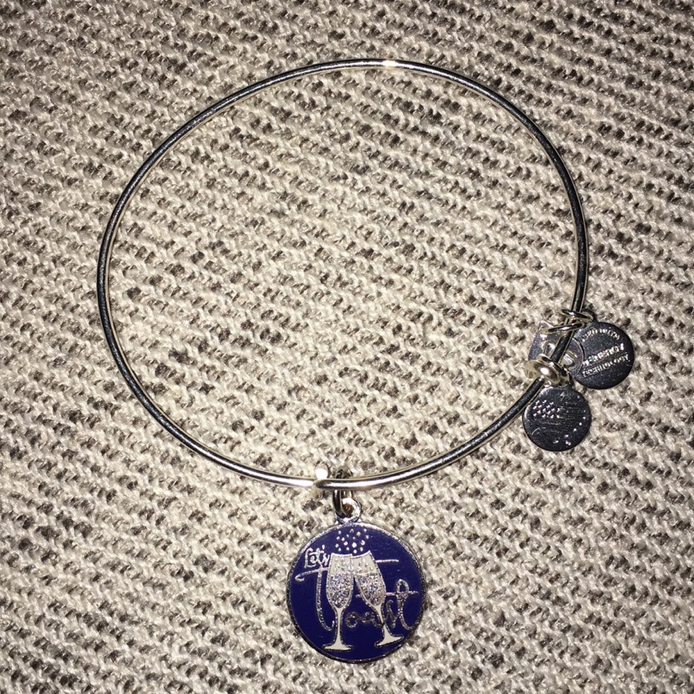 ALEX AND ANI “let’s toast”  bangle in silver